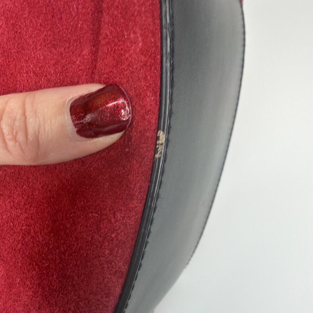 Kathy Ireland Y2K Mini Small Handbag Purse Red Leather Suede - Picture 11 of 16